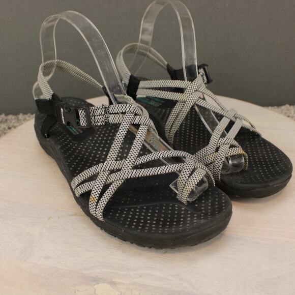 Skechers Sport Sandals Adjustable Outdoor Womens 8 Black Gray - Picture 2 of 11